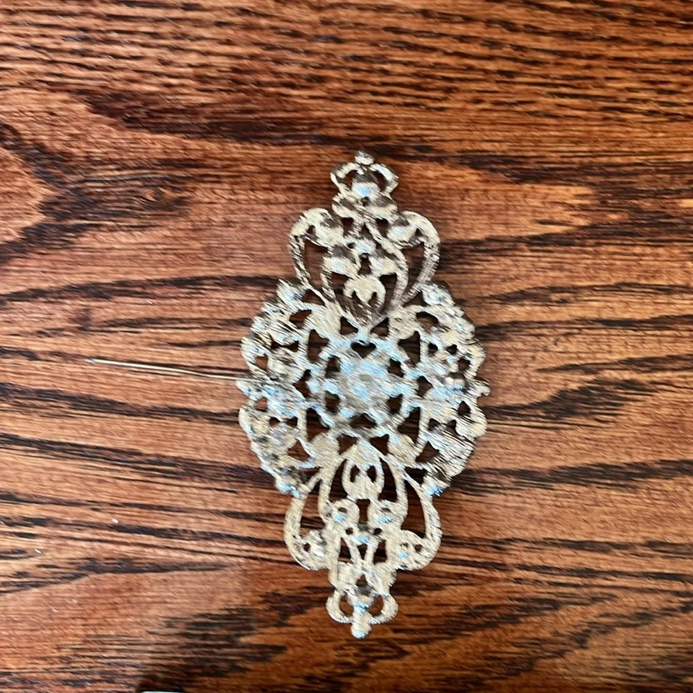 Flat Back Silver Rhinestone Brooch Pin